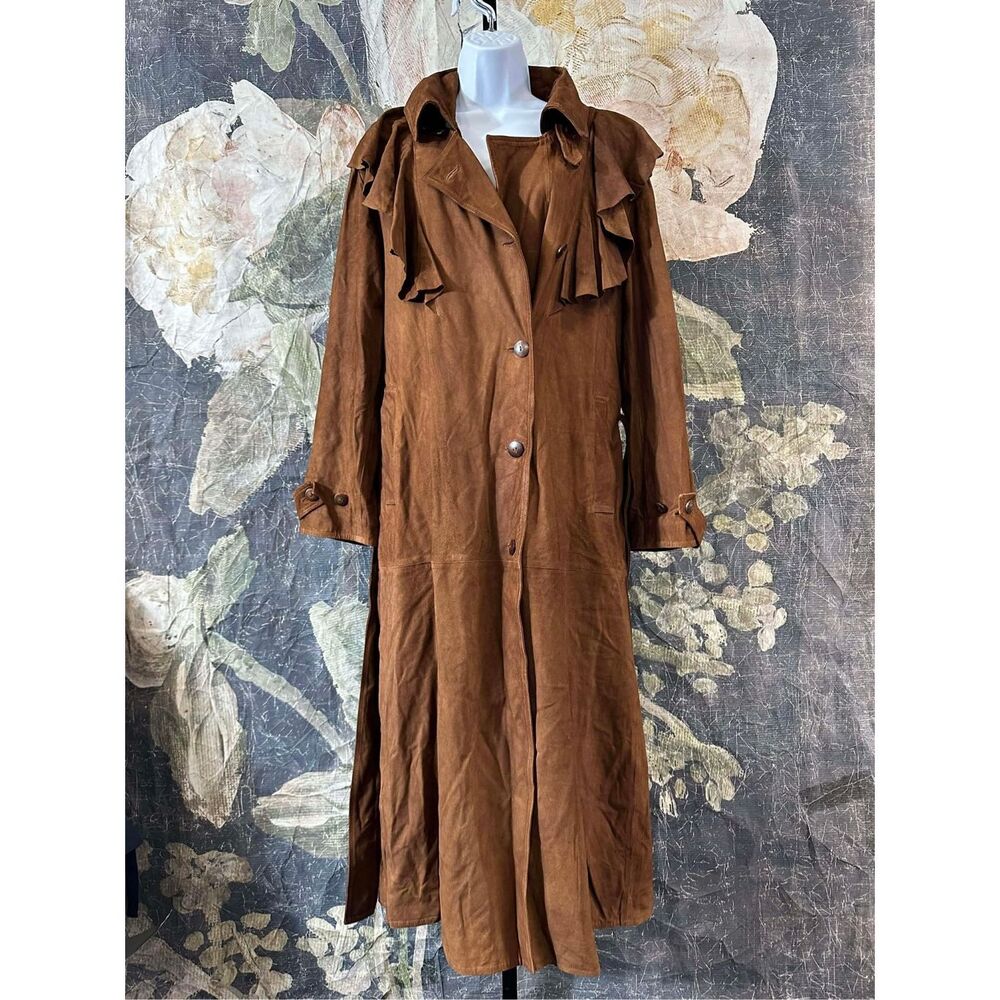 New Free People Nigel Preston Long Ruffle English Coat size XS - Picture 2 of 7